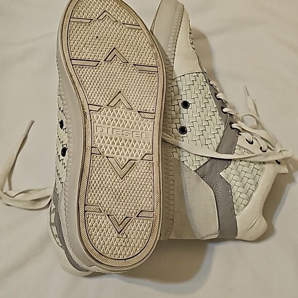 DIESEL S-Spaark Mid Leather Sneakers Ice size 9 - Picture 5 of 8